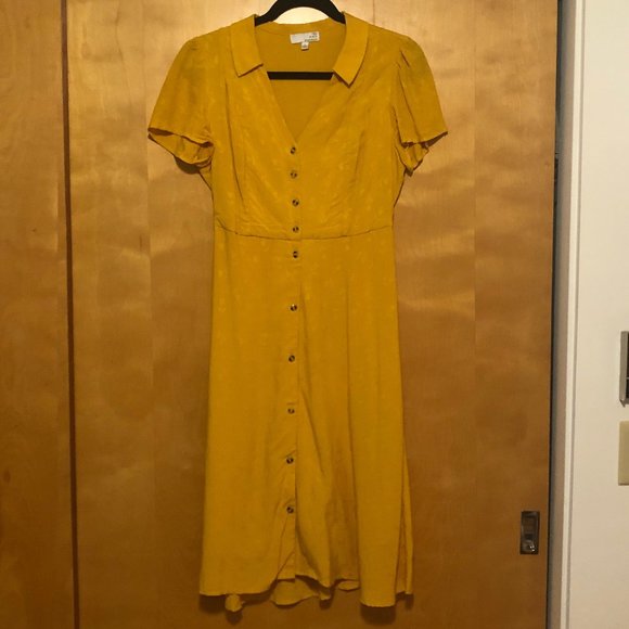 Yellow Ten Sixty Sherman Button Front Dress - Picture 1 of 3